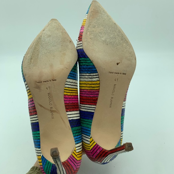 Manolo Blahnik Rainbow Pumps - Picture 4 of 4